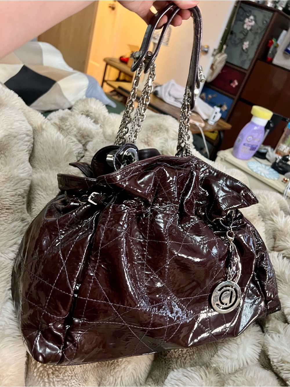 Christian Dior Le Trente bag in burgundy (MSRP $2,800)